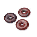 FASHEWELRY 5Pcs Donut Disc Natural Mahogany Obsidian Stone Pendants 30x5mm Large Hole Healing Chakra Circle Ring Flat Round Gemstone European Charms for Jewelry Making Hole: 6mm - color: Mahogany Obsidian, Colorful