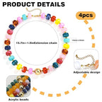 BOMAIL 4PCS Chunky Acrylic Beads Necklaces for Women Boho Colorful Resin Bead Choker Necklaces Set Big Bead Choker Necklace Fashion Trendy Summer Beach Necklaces Jewelry - color: B