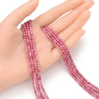 Adabele 15 Inch Natural Pink Rhodochrosite Healing Gemstone 3mm (0.12 Inch) Tiny Small Faceted Round Loose Beads Stone Spacer (120-130pcs) for Craft Jewelry Making GK3-13 - color: Rhodochrosite, size: 3mm (0.12") - 15 inch/1 strand