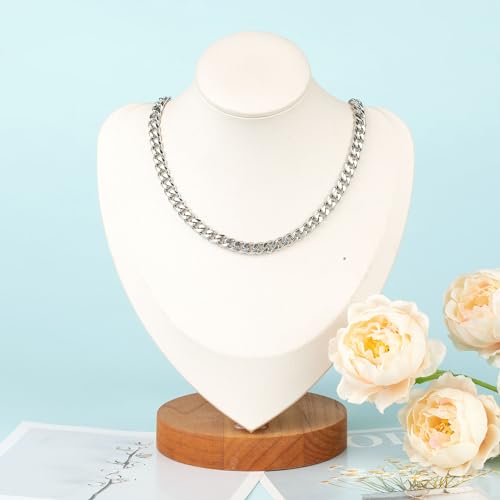 UMAOKANG 16.4 Feet Stainless Steel Cuban Chain for Jewelry Making Strong Diamond Cut Cuban Link Chain Necklace for Men and Women Jewelry Chains Bulk - color: 2mm Silver Cuban