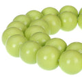 RUBYCA Round Opaque Painted Druk Czech Glass Beads Bulk Jewelry Making Supplies Strand (Green, 4mm) - color: Light Green, size: 4mm
