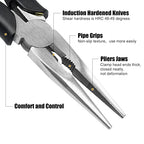 Premium Long Needle Nose Pliers-6''&8'', Paper Clamp Precision, High Carbon Steel, Soft Grip with Wire Cutter, Long Nose Cutting Pliers for Home, Fishing, Jewelry, Crafts,2pcs - style: 6in+8in