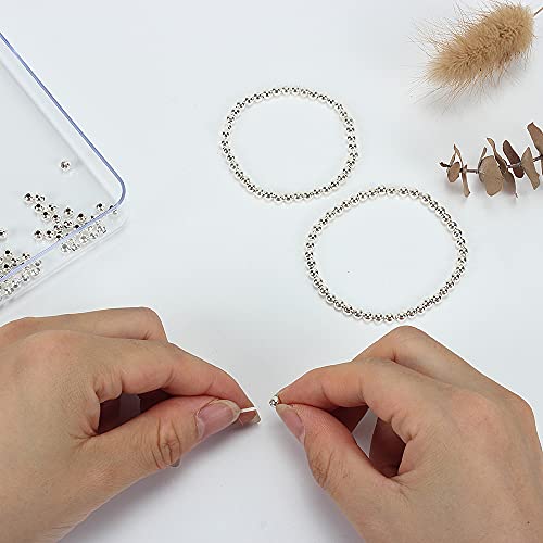 LolliBeads (R) Silver Plated Smooth Round Metal Beads 4 mm 600 Pcs - color: Silver 600 Pcs 4mm
