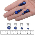 AD Beads Natural Gemstone Round Loose Beads 15" for Bracelet Necklace Earrings Jwelery Making Crafts DIY (4mm, Blue Lapis) - color: Blue Lapis, size: 4mm