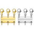 Layering Magnetic Necklace Clasps, Stainless Steel Chain Link Clasps, Multiple Necklace Clasp for Layered Look (3golden+3silvery A) - color: 3golden+3silvery A