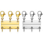 Layering Magnetic Necklace Clasps, Stainless Steel Chain Link Clasps, Multiple Necklace Clasp for Layered Look (3golden+3silvery A) - color: 3golden+3silvery A