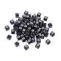 FASHEWELRY 500Pcs Acrylic Cube Letter Beads 5x5x5mm Black Square Letter G Alphabet Beads for DIY Bracelet Necklace Jewelry Making - color: Letter G