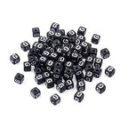 FASHEWELRY 500Pcs Acrylic Cube Letter Beads 5x5x5mm Black Square Letter G Alphabet Beads for DIY Bracelet Necklace Jewelry Making - color: Letter G