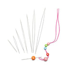 Beading Needles Set for DIY Jewelry Making, 5 Different Sizes, Handmade Bracelet and Necklace Threading Tool, 16cm Bottle with Blue Cap