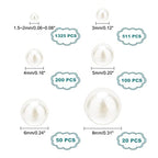 PH PandaHall 2200pcs No Holes Pearls, White Pearl Beads Undrilled Imitated Pearl Beads Garment Acrylic Pearls for Crafting Table Scatter Wedding Decor, 2/3/4/5/6/8mm - size: Small