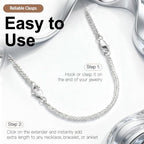 VANBARIS Silver Necklace Extenders for Women, Durable Necklace Extender Sterling Silver for Bracelet & Anklet, Adjustable & Hypoallergenic, Set of 3 Extension Chains(2+4+6 inch | Silver) - color: silver