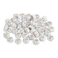 uxcell 50Pcs European Large Hole Beads, Rhinestone Craft Bead Crystal Charm Spacer Beads for Pens Bracelet Making Necklace DIY Craft, White AB - color: White AB
