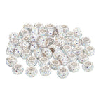 uxcell 50Pcs European Large Hole Beads, Rhinestone Craft Bead Crystal Charm Spacer Beads for Pens Bracelet Making Necklace DIY Craft, White AB - color: White AB