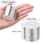 MIKIMIQI 328Ft Jewelry Wire - 26 Gauge Tarnish Resistant Copper Beading Wire for Jewelry Making, 0.4mm X 100m (Silver Color) - color: Silver