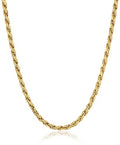 Amazon Essentials Sterling Silver Diamond Cut 14 Inches Rope Chain Necklace - color: Yellow Gold, size: 20"