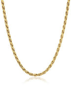Amazon Essentials Sterling Silver Diamond Cut 14 Inches Rope Chain Necklace - color: Yellow Gold, size: 20"
