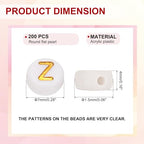 HARFINGTON 200 Pcs 4x7mm Acrylic Letter Beads, Round White Alphabet Beads Letter Z, Alphabet Spacer Beads for Jewelry Making Bracelets Necklaces - style: Letter Z