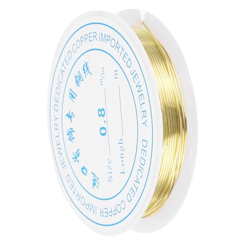 MECCANIXITY 20 Gauge Copper Wire for Jewelry Making, 1 Roll Craft Tarnish Resistant Beading Wire for Jewelry Making Supplies DIY (Gold)-10ft - color: Gold, size: 20 Gauge x 10ft