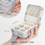 DesignSter Jewelry Box, Buckle Women's Small Travel Jewelry Box, Small Portable Jewelry Storage Box with Jacquard Embroidery for Rings Earrings Necklaces Bracelets, Blue - color: Pink
