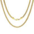 4/6mm Cuban Link Chains for Men - Gold/Silver Plated Stainless Steel Miami Curb Chain Necklace - No Tarnish Hip Hop Mens Jewelry, 18"/20"/22"/24" - color: 4MM Gold Chain, size: 18inch