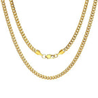4/6mm Cuban Link Chains for Men - Gold/Silver Plated Stainless Steel Miami Curb Chain Necklace - No Tarnish Hip Hop Mens Jewelry, 18"/20"/22"/24" - color: 4MM Gold Chain, size: 18inch