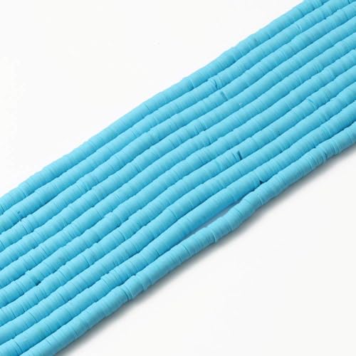 3600 pcs Blue Clay Beads for Bracelets Making, 10 Strands Flat Round Polymer Clay Beads 6mm Spacer Heishi Beads for Jewelry Making Earring Necklace - color: Blue