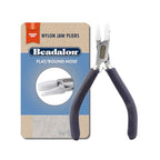 Beadalon Designer Series Nylon Jaw Pliers, Flat/Round Nose, Dark Blue Vinyl-Free Grips, Stainless Steel, 5.25in - color: Dark Blue, style: Flat/Round Nose