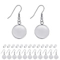 BEADNOVA Cabochon Setting Earring Hook 60pcs Blank Earring Bezel 12mm Stainless Steel Cabochon Setting Ear Wire Hook with Rubber Backs for Resin DIY Earwire Making (12mm, 60pcs) - color: 60pcs, size: 12mm
