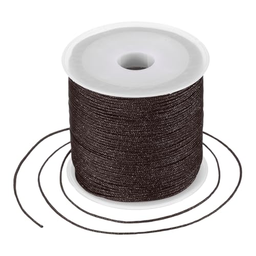 MECCANIXITY 0.8mm Nylon String for Bracelets, 44 Yards Satin Nylon Beading Thread Chinese Knotting Cord for Jewelry Making DIY Craft Beading Friendship Necklace Bracelet(Dark Brown) - color: Dark Brown, size: 0.8mm
