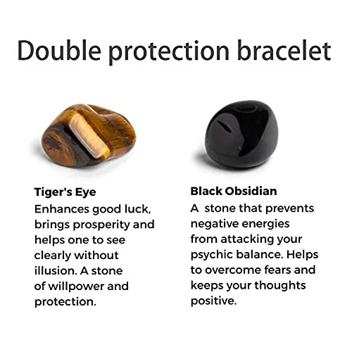 FRG Initials Bracelets for Men Letter Link Handmade Natural Black Onyx Tiger Eye Stone Beads Braided Rope Meaningful Bracelet - style: Braided rope-J