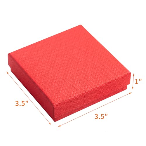 GEFTOL Jewelry Gift Boxes 96 Pack 3.5x3.5x1 Inch Cardboard Jewelry Boxes,Small Gift Boxes for Jewelry Earrings Necklaces Handmade Bangles Bracelets(Red) - color: Red, size: 3.5x3.5x1 Inch (Pack of 96)