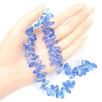 200pcs Czech 12mm Faceted Teardrop Briolette Crystal Glass Loose Beads Pendant Drop Spacer Bulk Light Sapphire Blue for DIY Jewelry Making CCT2-14 - color: Light sapphire blue, size: 12x6mm - 200pcs