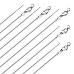 10Pcs Stainless Steel Round Snake Adjustable Chain Bulk for Jewelry Making 1mm Necklaces Chains for Women Personalized Jewelry - color: Silver Snake