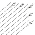 10Pcs Stainless Steel Round Snake Adjustable Chain Bulk for Jewelry Making 1mm Necklaces Chains for Women Personalized Jewelry - color: Silver Snake