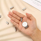 Junkin 6 Pcs Cord End Caps Leather Magnetic Clasps 6 mm for Bracelet Making Stainless Steel Bracelet End Caps Clasps Closures Leather with Locking Mechanism for Jewelry Crafts