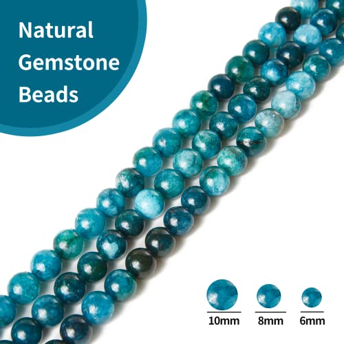 100pcs 6mm Apatite Beads Natural Gemstone Beads Round Loose Beads for Crafting and Jewelry Making - color: Apatite, size: 6mm