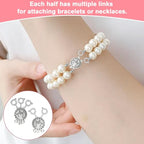 Layering Necklace Clasp, 14k Silver, Necklace Separator, Necklace Layering Clasps for Women's Tangle Free Safety Jewelry Locking Clasp Converter Chain Extender (2 PCS)