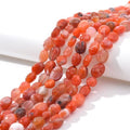 6-8mm Natural Red Agate Nuggets Oval Free Tumbled Pebble Semi Precious Gemstone Loose Stone Beads Approx 15.5 inch for DIY Jewelry Making - color: Red Agate
