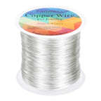 HARFINGTON Wire 328ft Length 26 Gauge Copper Craft Jewelry Wrapping Wire Tarnish Resistant Beading for Jewelry Making Supplies Crafting, Bright Silver - color: Bright Silver