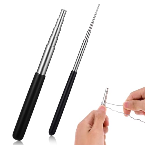 2 Pack Coil Jig Tool Set, Stainless Steel Micro 1.5mm-10mm Wire Looping Winding Rod, Wire Looping Wrapping Step Mandrel, 10 Sizes Round Multi Jump Ring Mandrel Wire Looping Rods Forming Rings Tool