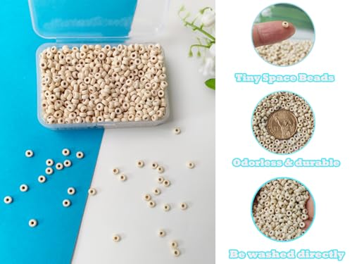 Natural Turquoise Seed Beads 4mm 1400pcs Small White Stone Abacus Loose Rondelle Space Beads Bulk for Necklaces, Bracelets, Hair, Keychains, Lanyards & Professional Jewelry Making and Adult Crafting - color: White Abacus