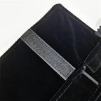 Portable Jewelry Roll Untangled Secure Necklace Travel Storage Bag Displays Holder 16 Chain (Gray PU and Black Velvet) - color: Gray PU and Black Velvet