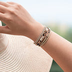 FANCY SHINY Mothers Day Gifts Boho Leather Wrap Bracelet Stackable Infinity Chunky Cuff Bracelets Western Hippie Outfits Jewelry Valentine Gifts for Women - color: Leopard