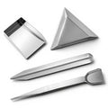 4PCS Bead Scoop, Craft Jewelry Bead Diamond Scoop Set, Stainless Steel Tweezer with Scoops and Beads Sorting Trays for Gemstones, Pearls, Rhinestones Pick up and Organizing Tools