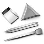 4PCS Bead Scoop, Craft Jewelry Bead Diamond Scoop Set, Stainless Steel Tweezer with Scoops and Beads Sorting Trays for Gemstones, Pearls, Rhinestones Pick up and Organizing Tools