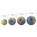 RUBYCA Round Dyed Electroplated Druzy Agate Quartz Crystal Gemstone Beads (1 Strand,Rainbow, 6mm) - color: Rainbow Color, size: 6mm