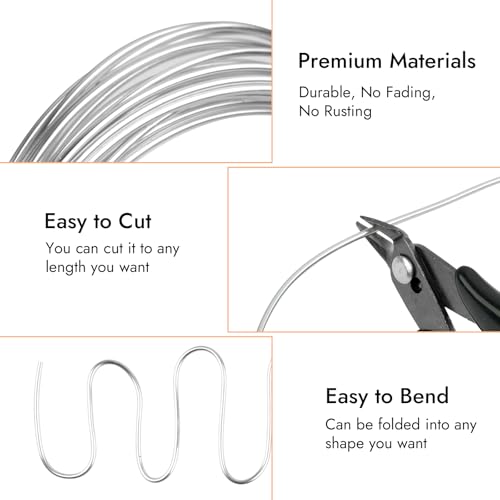 2mm Bendable Aluminum Wire, 32.8 Feet Metal Craft Wire for Sculpting, DIY Jewelry Making, Doll Making, Modelling and Bonsai Training - size: 10 M x 2 mm