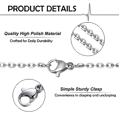 24 Pack Necklace Chains Stainless Steel Cable Chain Necklace Bulk for Jewelry Making, 16 Inches - color: 16 Inches
