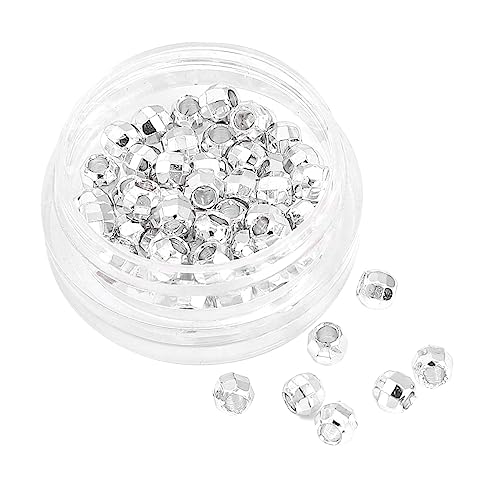 BEADIA Silver Plated Laser Round Spacer Beads 4x4mm 50pcs for Jewelry Making Findings Non Tarnish - color: Silver, size: 4mm Laser