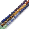 Natural 7 Chakra Stone 8mm Gemstone Faceted Round Loose Strand Beads for DIY Necklace Bracelet Jewelry Making 15 Inch - color: 7 Chakra Stone